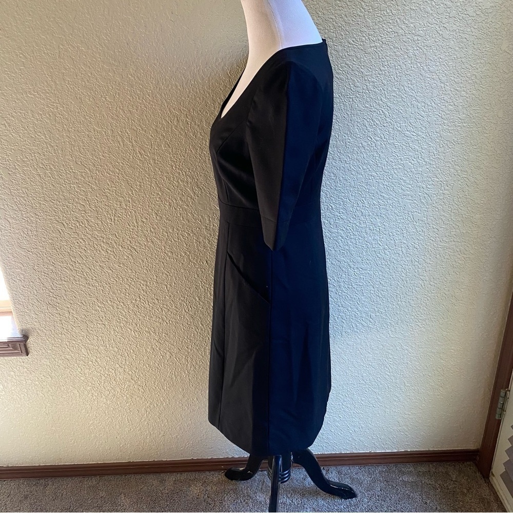 J. Crew Caryn Dress 100% Wool Solid Black Short Length and Sleeves Business: 4 - Picture 3 of 9